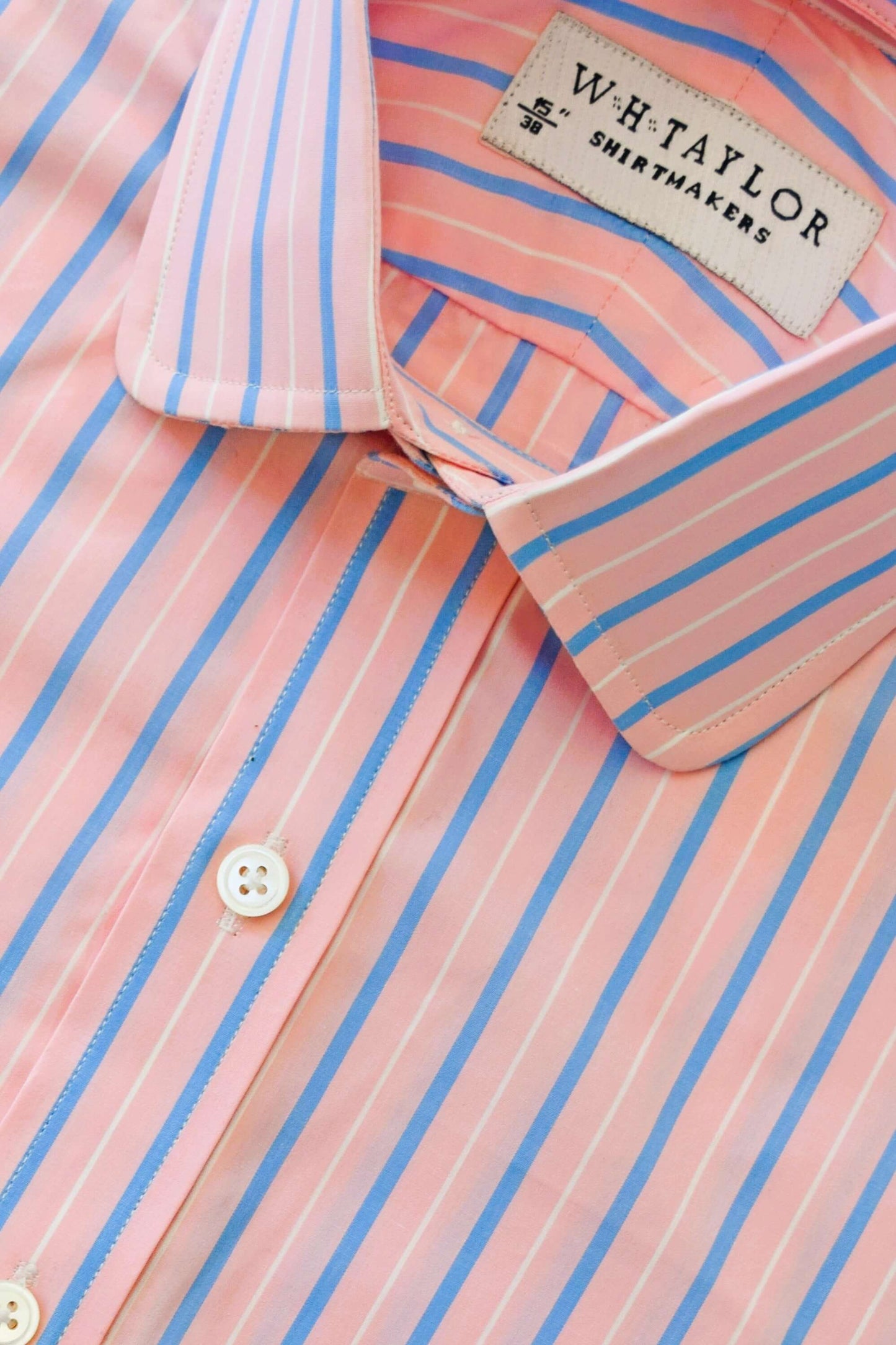 Pink & Blue Stripe Men's Bespoke Shirt