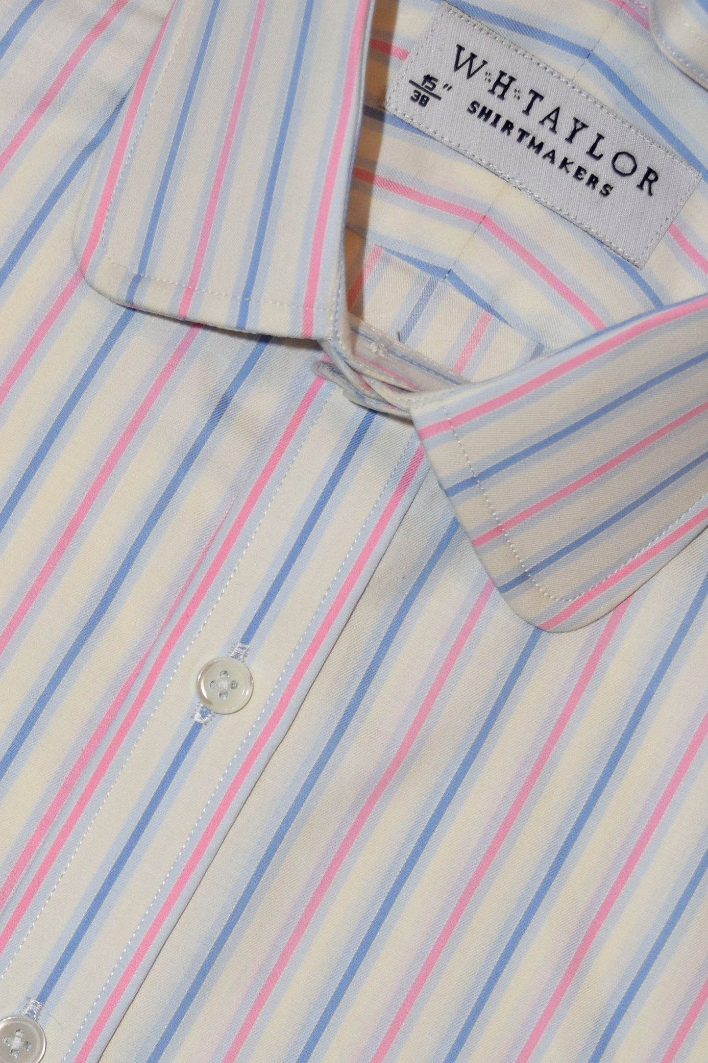 Blue & Pink Shadow Stripe Oxford Men's Bespoke Shirt