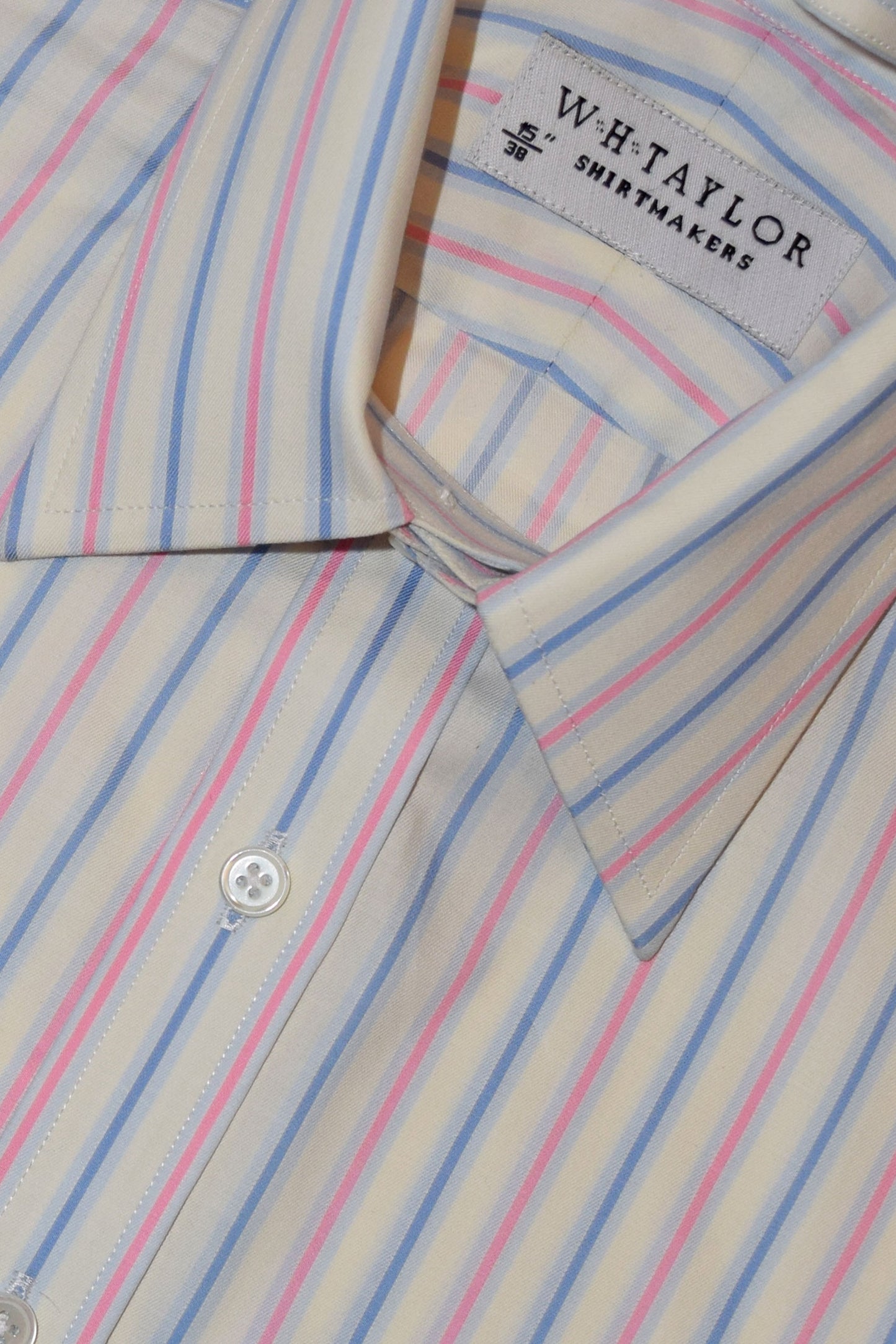 Blue & Pink Shadow Stripe Oxford Men's Bespoke Shirt