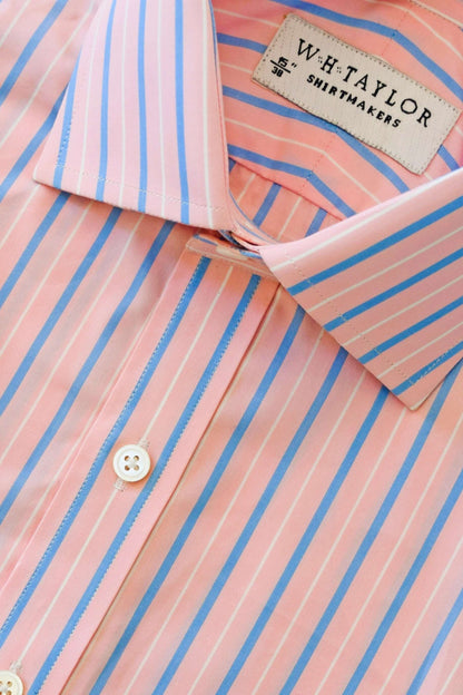 Pink & Blue Stripe Men's Bespoke Shirt