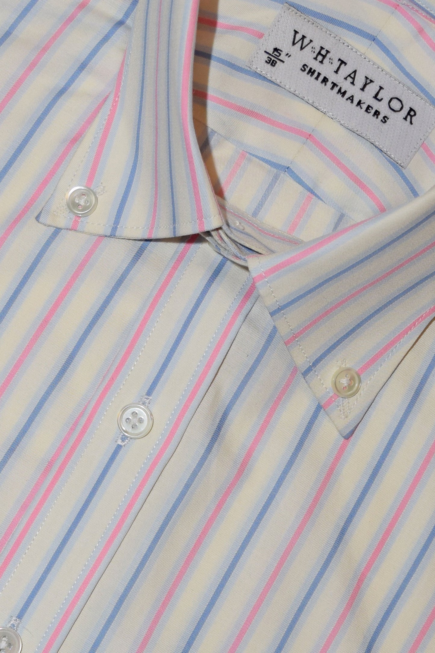 Blue & Pink Shadow Stripe Oxford Men's Bespoke Shirt