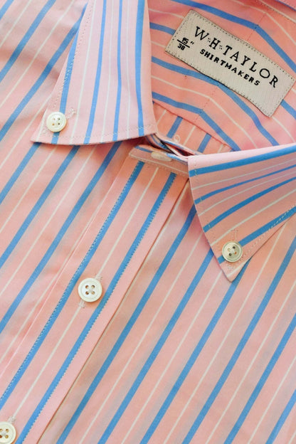 Pink & Blue Stripe Men's Bespoke Shirt