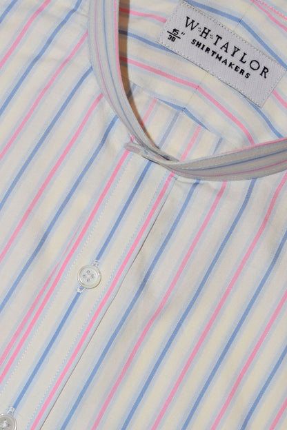 Blue & Pink Shadow Stripe Oxford Men's Bespoke Shirt