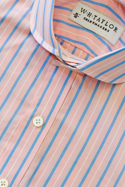 Pink & Blue Stripe Men's Bespoke Shirt