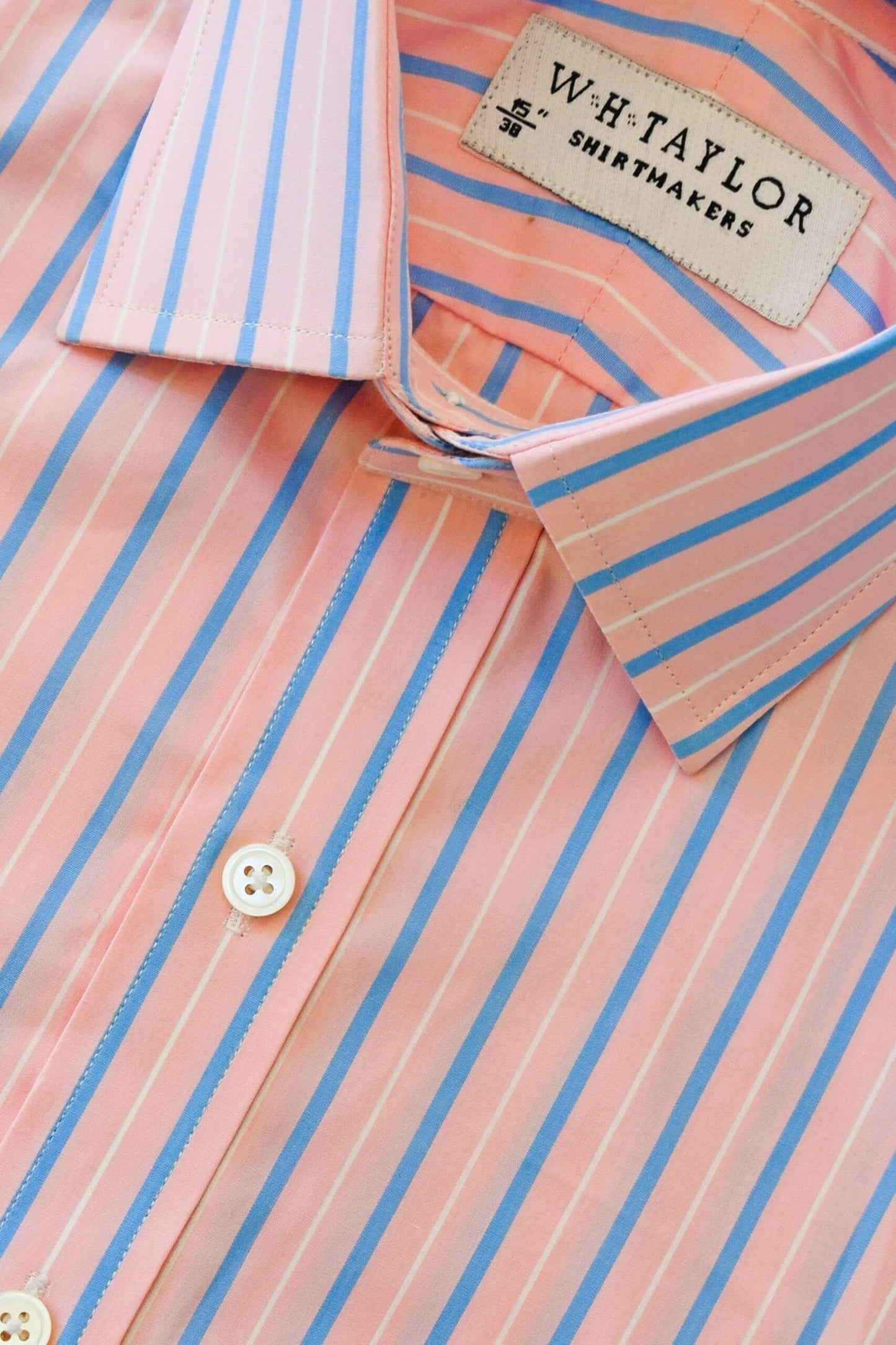 Pink & Blue Stripe Men's Bespoke Shirt