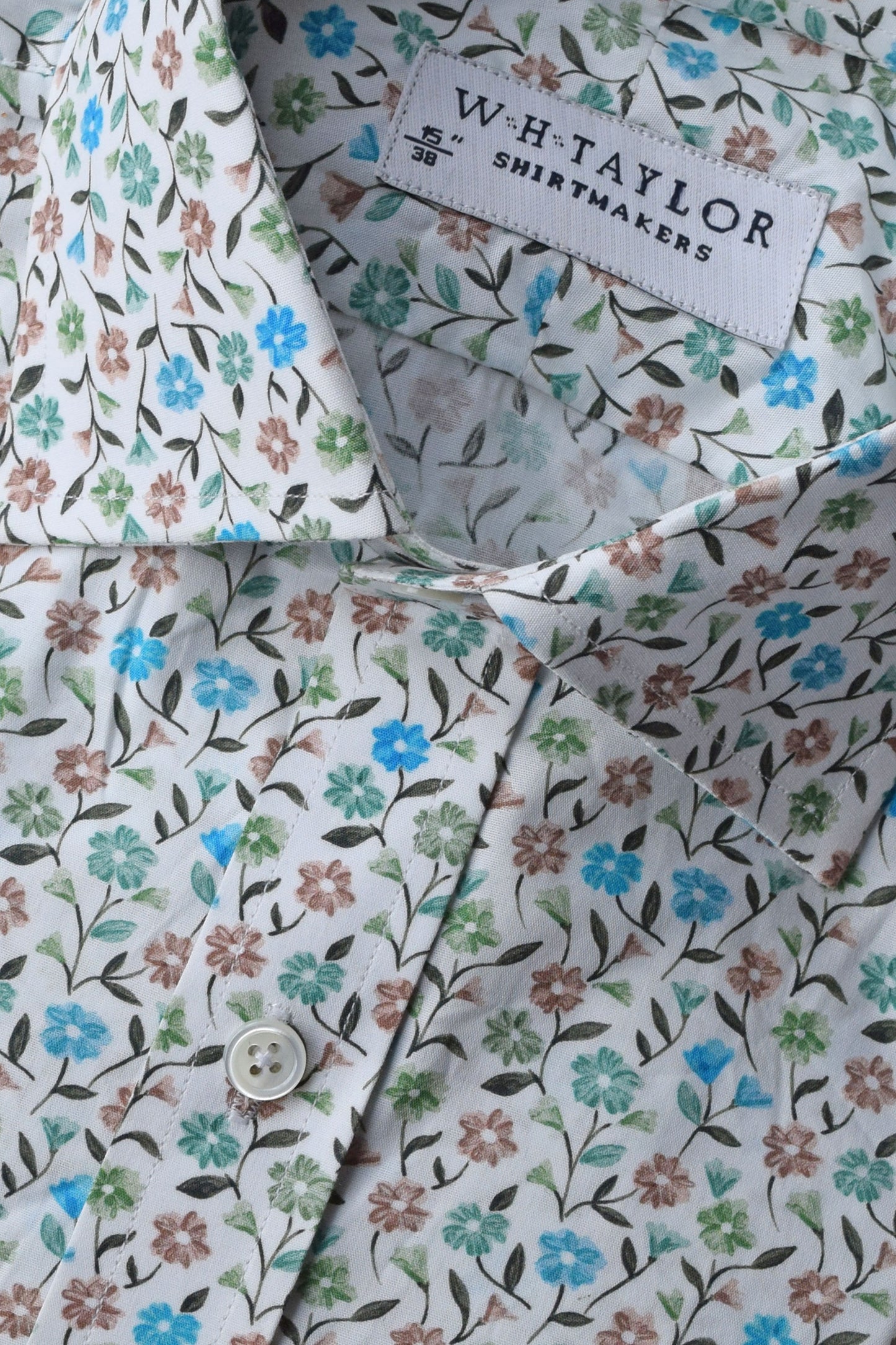 Green Floral Print Bespoke Mens Shirt